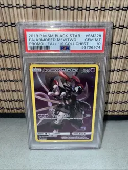 2019 Pokemon Black Star FA Armored Mewtwo SM228 P. Fall '19 Chest PSA 10 English - Image 1