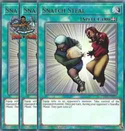 Yugioh! 3x Snatch Steal PHRE-EN049 Rare 1st Ed NM - Image 1
