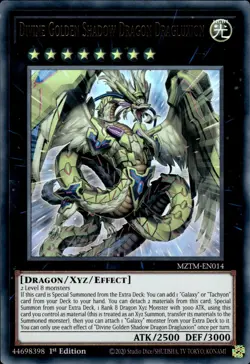 Divine Golden Shadow Dragon Dragluxion - Ultra Rare 1st Ed MZTM-EN014 NM YuGiOh - Image 1