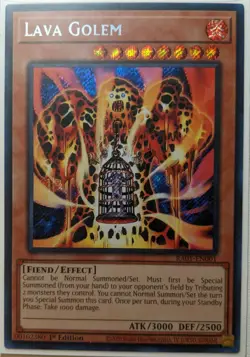 YuGiOh Lava Golem Secret Rare 1st Edition RA01-EN001 - Image 1