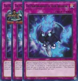 Yugioh! 3x The Phantom Knights of Shade Brigandine MZTM-EN107 Rare 1st Ed NM - Image 1