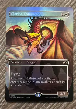 Clarion Conqueror #377 Foil Borderless Rare MTG 2025 Tarkir: Dragonstorm (TDM) - Image 1