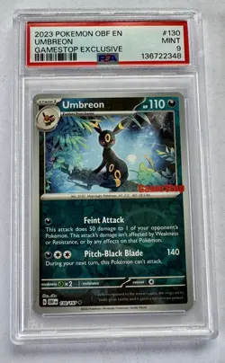 2023 pokemon obf en umbreon gamestop exlusive #130 mint psa9 - Image 1