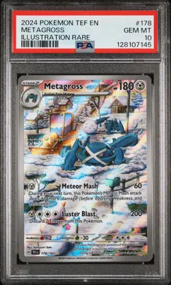 2024 Pokemon Temporal Forces #178 Metagross Illustration Rare PSA 10 - Image 1