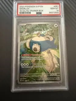 Pokemon TCG Snorlax VMAX 151 Elite Trainer Box 051 Promo Holo PSA 10 Gem Mint - Image 2