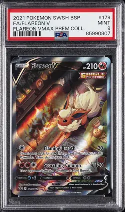2021 POKEMON SWSH BLACK STAR PROMO #179 FULL ART/FLAREON V PSA 9 - Image 1