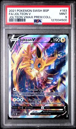 2021 POKEMON SWSH BLACK STAR PROMO #183 FULL ART/JOLTEON V PSA 9 - Image 1