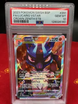 Lucario VSTAR - SWSH291 Pokemon Promo Crown Zenith ETB PSA 10 - Image 1
