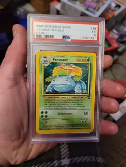 2000 Pokemon Game VENUSAUR Holo 18/130 PSA 5 Base Set 2 - Image 1