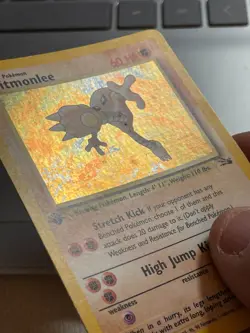 Pokemon HITMONLEE 7/62 Fossil 1ST Edition LP/MP Holo Rare - Image 2