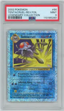 2002 POKEMON LEGENDARY COLLECTION #66 TENTACRUEL-REVERSE FOIL PSA 9 - Image 1