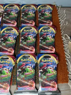 Pokemon TCG Sword And Shield Base Set Booster Pack Lot Of 23 Factory Sealed - Image 2