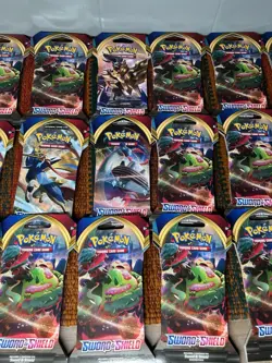 Pokemon TCG Sword And Shield Base Set Booster Pack Lot Of 23 Factory Sealed - Image 3