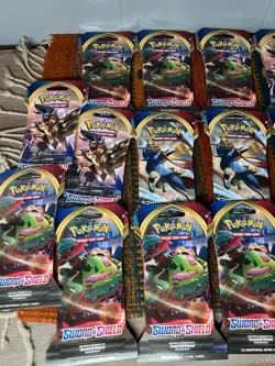 Pokemon TCG Sword And Shield Base Set Booster Pack Lot Of 23 Factory Sealed - Image 4