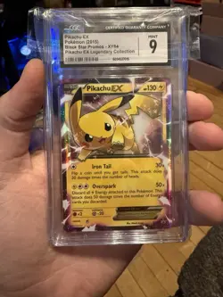 Pikachu EX XY84 CGC 9 2015 Black Star Promo Pokemon Card - Image 1