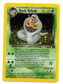 Pokemon Card: Dark Arbok HOLO 2/82 Team Rocket Set Vintage Rare Swirl! NM - Image 1