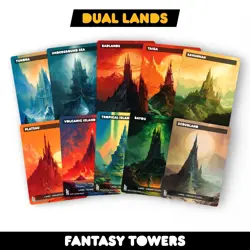 Fantasy Towers Dual Lands Bundle - Set of 10 Playtest for Magic Commander - Image 1
