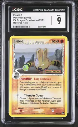 CGC 9 MINT Elekid EX Dragon Frontiers 48/101 Reverse Holo STAMPED Pokemon Card - Image 1