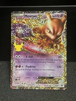 Pokemon TCG Mewtwo EX 54/99 Celebrations Classic Collection Holo - Image 1
