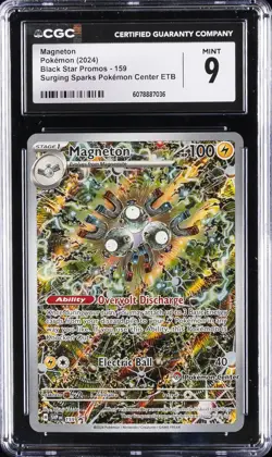 2024 POKEMON BLACK STAR PROMOS SURGING SPARKS POKEMON CENTER ETB MAGNETON CGC 9 - Image 1