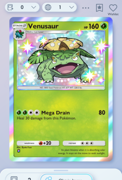 Pokemon TCG POCKET - Venusaur Shiny 1⭐, Celestial Guardians, English - Image 1