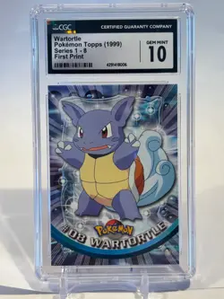 1999 Pokemon Topps - First print- CGC Mint 10 Wartortle #8 - Image 1