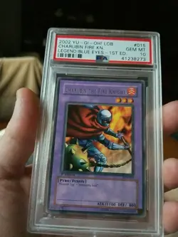 Yugioh Charubin The Fire Knight LOB-015 1st Ed. PSA 10 GEM MINT Extremely Rare! - Image 1