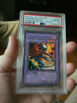 Yugioh Charubin The Fire Knight LOB-015 1st Ed. PSA 10 GEM MINT Extremely Rare! - Image 2