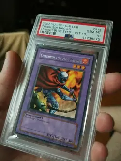 Yugioh Charubin The Fire Knight LOB-015 1st Ed. PSA 10 GEM MINT Extremely Rare! - Image 3