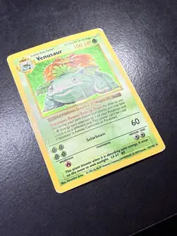 Shadowless Venusaur 15/102 Holo Base Set Pokemon Card Vintage WOTC - HP/DMG - Image 3