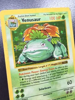 Shadowless Venusaur 15/102 Holo Base Set Pokemon Card Vintage WOTC - HP/DMG - Image 5