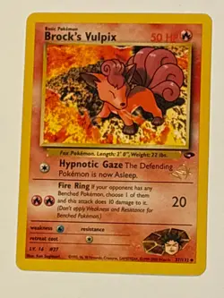 Brock's Vulpix Wizard Promo [W Stamped] 037/132 Wotc Pokemon Card - Image 1