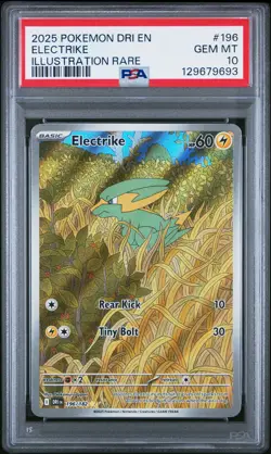 2025 POKEMON DRI EN-DESTINED RIVALS ILLUSTRATION RARE #196 ELECTRIKE PSA 10 - Image 1