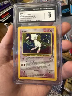 2000 POKEMON BLACK STAR PROMO HOLO POKEMON LEAGUE #9 MEW CGC 9 - Image 1
