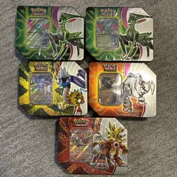 5 Pokemon TCG Walmart Black Friday Paradox Destinies Tins SEALED 5 Packs/Tin - Image 1