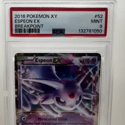 2016 Pokemon XY: Breakpoint #52/122 Espeon EX - PSA 9 MINT - Image 2