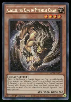 Yugioh! Gazelle the King of Mythical Claws MP24-EN091 Secret Rare 1st Ed VLP - Image 1