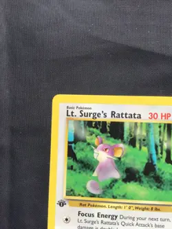 Pokemon Cards: Gym Challenge 1st Edition Common: Lt. Surge's Rattata 85/132 - Image 2