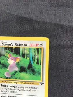 Pokemon Cards: Gym Challenge 1st Edition Common: Lt. Surge's Rattata 85/132 - Image 3