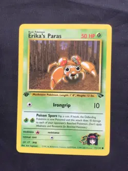 Pokemon Cards: Gym Challenge 1st Edition Common: Erika's Paras 71/132 - Image 1