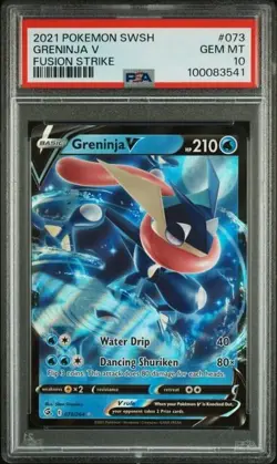 Pokemon TCG Greninja v Fusion Strike Holo Ultra Rare Card 073/264 PSA 10 - Image 1