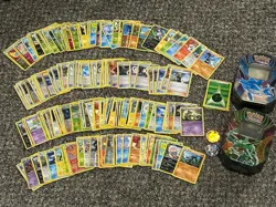 Pokemon Card Lot - ~200 Cards + 2 Tins + 2 Coins - Mixed Set - Image 1