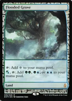 MTG English Flooded Grove NM Foil Zendikar Expeditions - Image 1