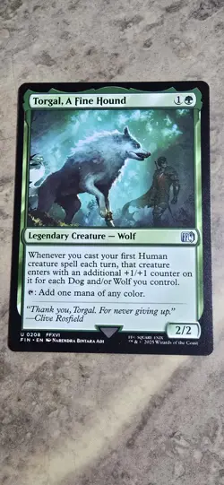 Torgal, A Fine Hound Final Fantasy Regular Legendary Creature Wolf UC MTG NM - Image 1