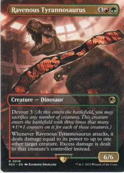 MTG: Jurassic World Collection: Borderless Ravenous Tyrannosaurus: LP Condition - Image 1