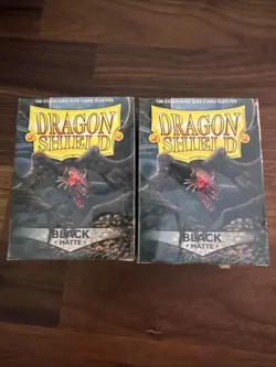 Dragon Shield - Jet Matte Sleeves 100ct Box Black x2 - Image 1