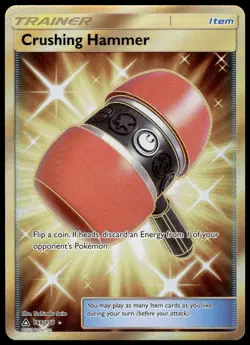 Crushing Hammer 166/156 Pokemon TCG Ultra Prism Holo Secret Gold Rare NM - Image 3