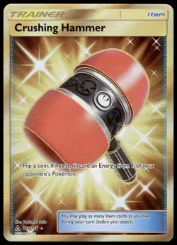 Crushing Hammer 166/156 Pokemon TCG Ultra Prism Holo Secret Gold Rare NM - Image 5