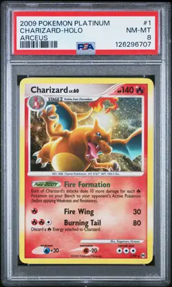 2009 POKEMON PLATINUM ARCEUS #1 CHARIZARD-HOLO PSA 8 - Image 1