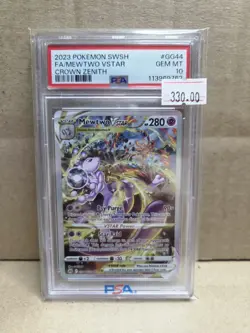 PSA 10 Mewtwo Vstar GG44 Crown Zenith Pokemon Card 2023 - Image 1